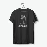 Poklon za vjenčanje Majica za momačku New management, crna majica bijeli tisak