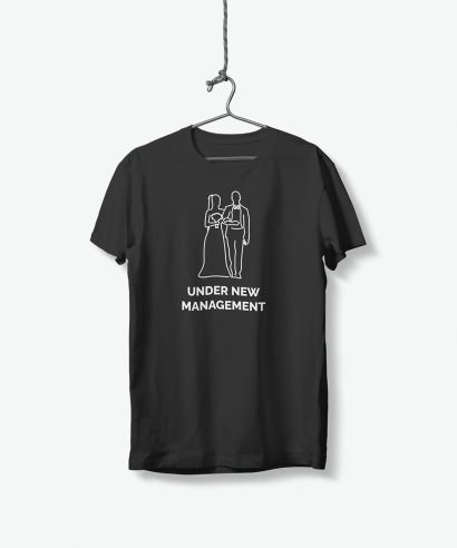 Poklon za vjenčanje Majica za momačku New management, crna majica bijeli tisak