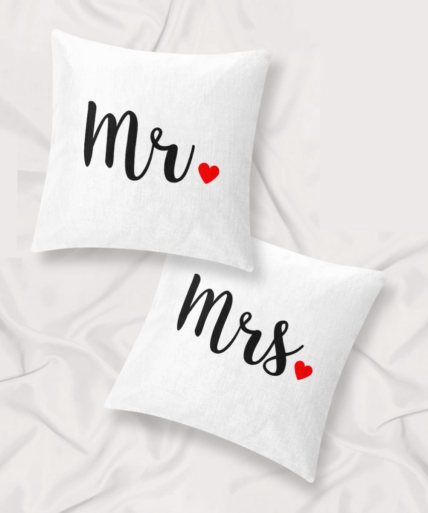 Dekoracija za vjenčanje Set ukrasnih jastuka Mrs&Mr