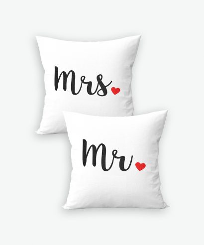Poklon za vjenčanje Set ukrasnih jastuka Mrs&Mr