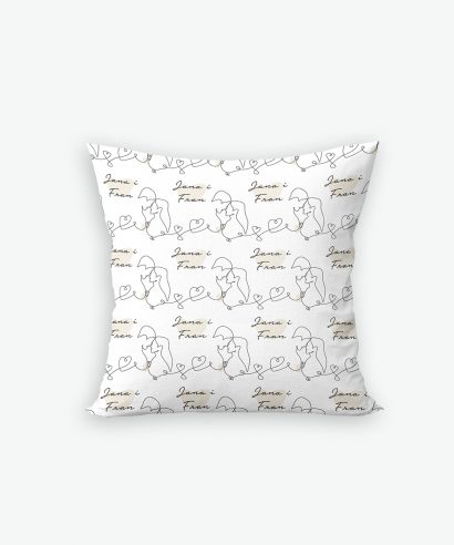 Poklon za vjenčanje Ukrasni jastuk Love, bež tisak