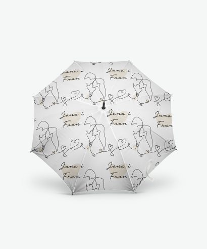 Poklon za vjenčanje Kišobran za vjenčanje Love s bež tiskom