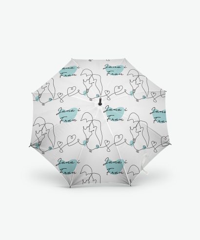 Poklon za vjenčanje Kišobran za vjenčanje Love sa zelenim tiskom