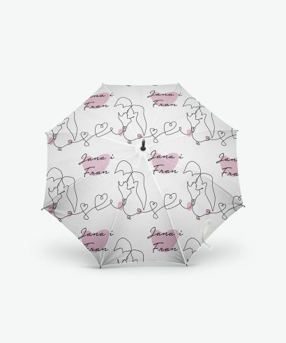 Poklon za vjenčanje Kišobran za vjenčanje Love s rozim tiskom