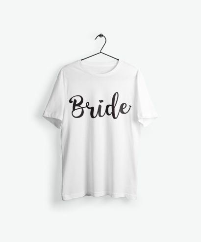 Poklon za vjenčanje Majica za djevojačku Bride, crni tisak