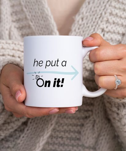 Poklon za mladenku Šalica He put a ring on it, zeleni tisak