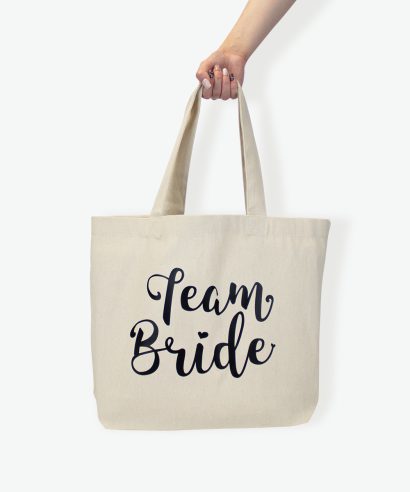 Poklon za vjenčanje Tote torba Team Bride, crni tisak