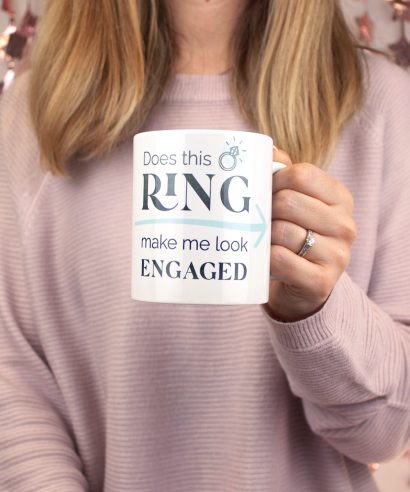 Poklon za mladenku Šalica Engagement Ring, zeleni tisak