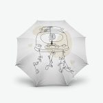 Poklon za vjenčanje Kišobran za vjenčanje Just Married s bež tiskom