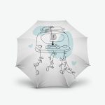 Poklon za vjenčanje Kišobran za vjenčanje Just Married sa zelenim tiskom