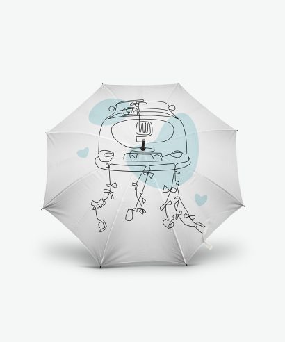 Poklon za vjenčanje Kišobran za vjenčanje Just Married sa zelenim tiskom