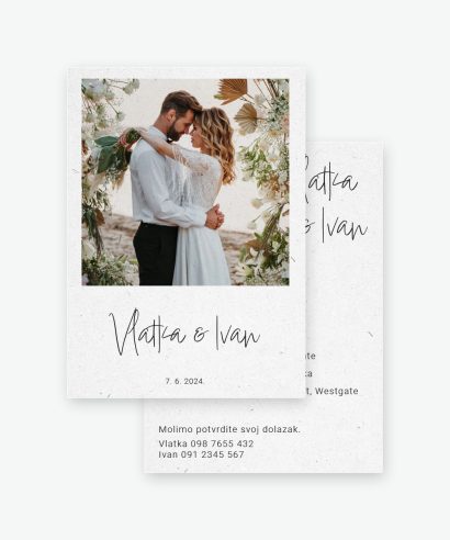 Minimalistička pozivnica za vjenčanje