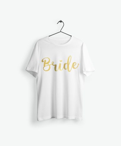 Poklon za vjenčanje Majica za djevojačku Bride, zlatni tisak