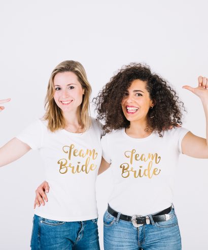 Poklon za kumu Majica za djevojačku Team Bride, zlatni tisak