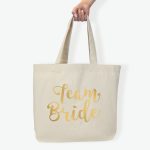 Poklon za vjenčanje Tote torba Team Bride, zlatni tisak
