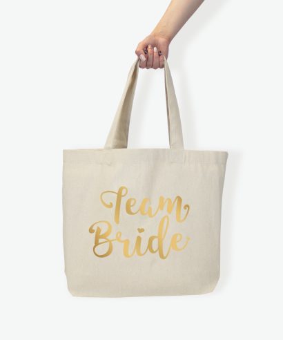 Poklon za vjenčanje Tote torba Team Bride, zlatni tisak