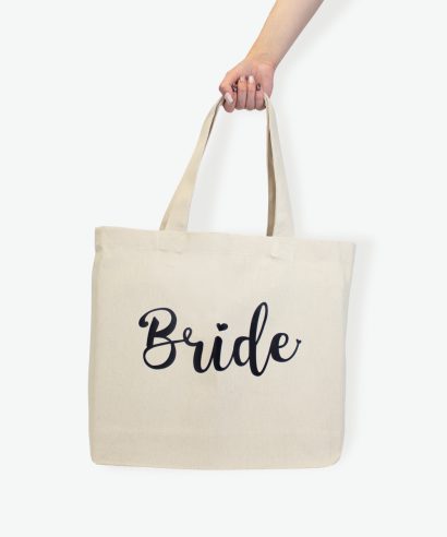 Poklon za vjenčanje Tote torba Bride, crni tisak