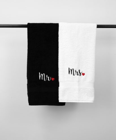 Poklon za vjenčanje Ručnik bijeli Mrs., 50x100 cm