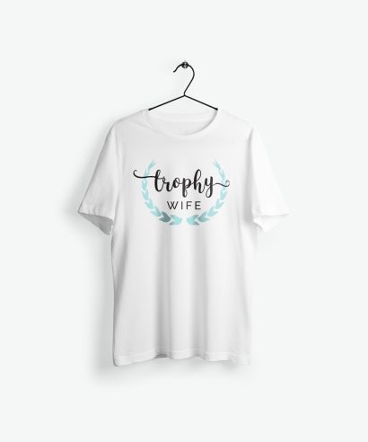 Poklon za vjenčanje Majica za djevojačku Trophy wife, zeleni tisak