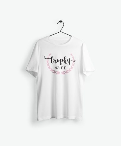 Poklon za vjenčanje Majica za djevojačku Trophy wife, rozi tisak
