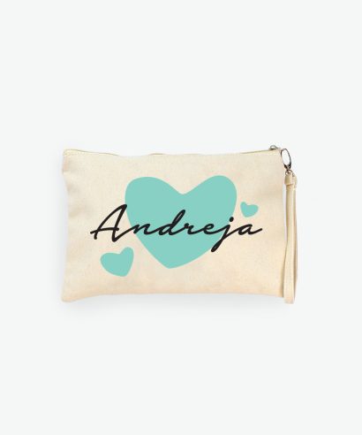 Personalizirani poklon za vjenčanje Kozmetička torbica Tvoje ime, zeleni tisak