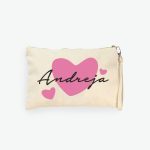 Personalizirani poklon za vjenčanje Kozmetička torbica Tvoje ime, rozi tisak