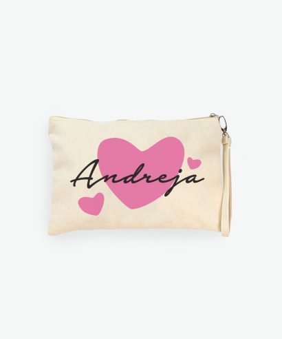 Personalizirani poklon za vjenčanje Kozmetička torbica Tvoje ime, rozi tisak