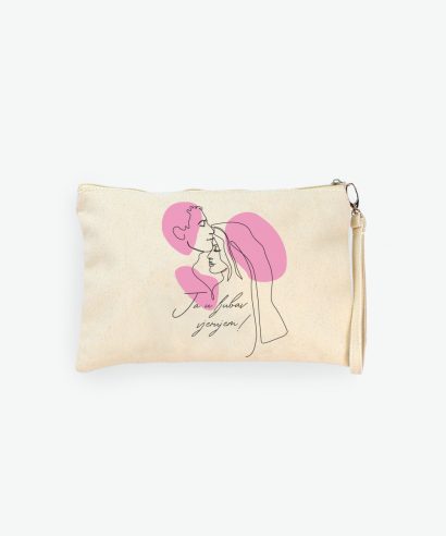 Poklon za vjenčanje Kozmetička torbica Ja u Ljubav vjerujem, rozi tisak