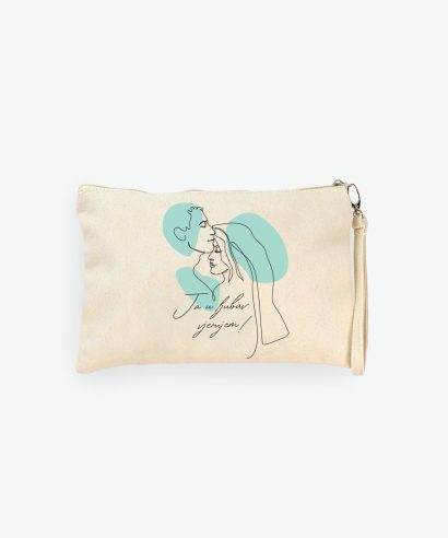 Poklon za vjenčanje Kozmetička torbica Ja u Ljubav vjerujem, zeleni tisak