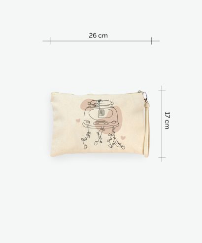 Poklon za vjenčanje Kozmetička torbica Just Married, bež tisak, 26x17 cm