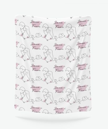 Poklon za vjenčanje Mala personalizirana deka Love, rozi tisak