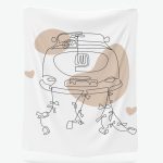 Poklon za vjenčanje Mala ukrasna deka Just Married, bež tisak