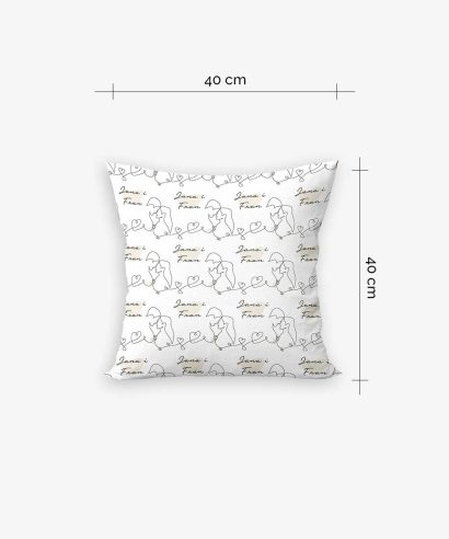 Poklon za vjenčanje Ukrasni jastuk Love, bež tisak, 40x40 cm