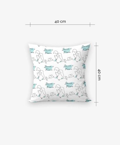 Poklon za vjenčanje Ukrasni jastuk Love, zeleni tisak, 40x40 cm