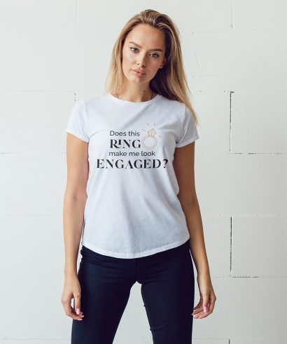 Poklon za mladenku Majica za djevojačku Engaged, bež tisak