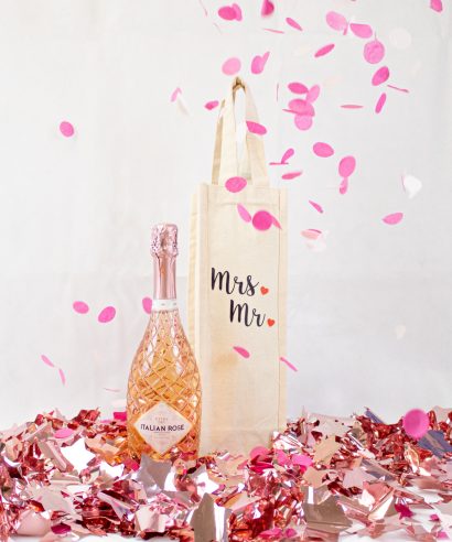 Poklon za vjenčanje Ukrasna vrećica za vino Mrs&Mr, nature