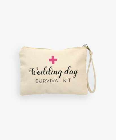 Poklon za vjenčanje Kozmetička torbica Wedding day Survival Kit, rozi tisak