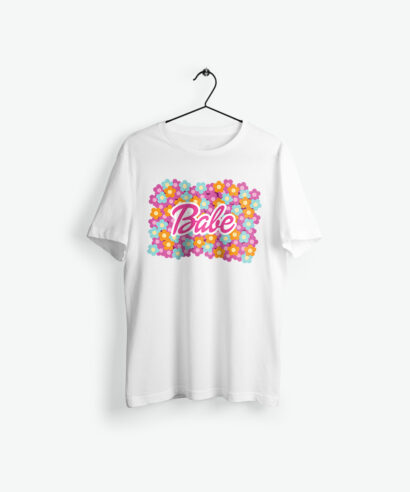 Majica kratkih rukava Babe cvjetna bijela bijela