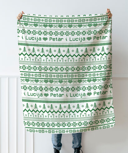Poklon za vjenčanje Personalizirana deka, Baby It's Warm, zelena