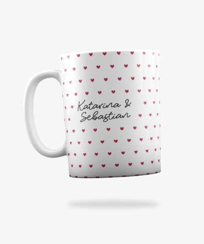 Šalica srčeka Love Us - bijela
