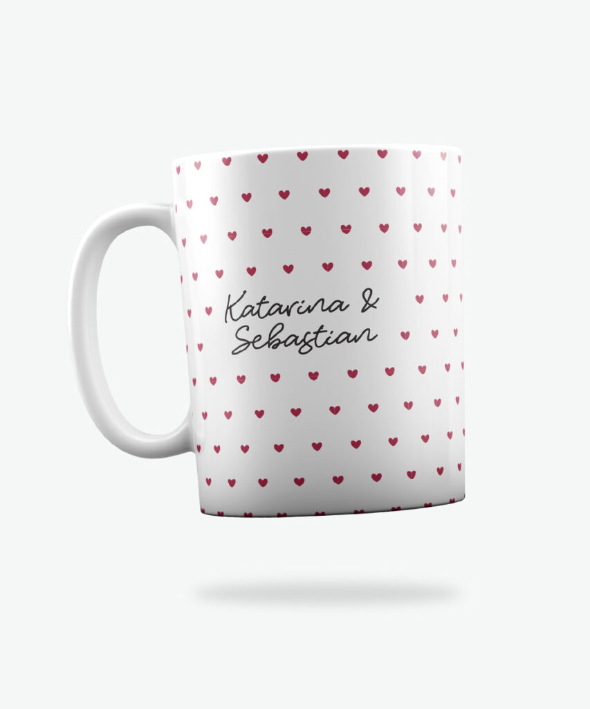 Šalica srčeka Love Us - bijela