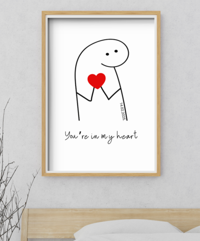 Plakat "You are in my heart" na zidu