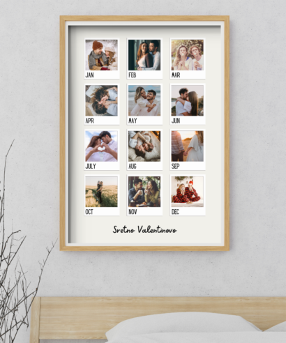 kalendar plakat Instagram na zidu