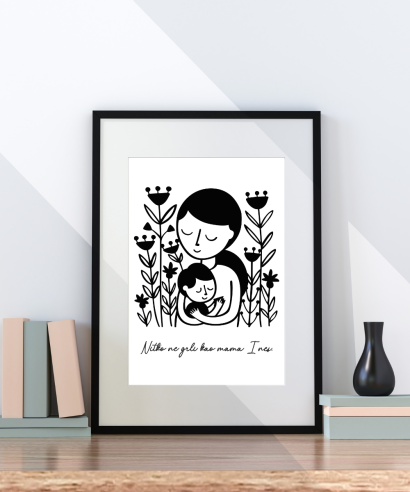 Uokvireni plakat "Nitko ne grli kao mama"