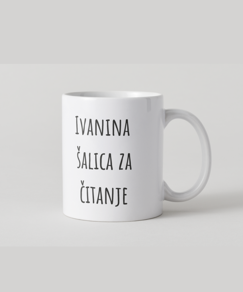 Personalizirana šalica "Ivanina šalica za čitanje" - stražnja strana