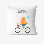 Personalizirani jastuk "Lisica na biciklu"
