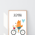 Personalizirani plakat "Lisica na biciklu"