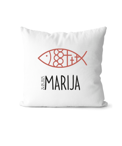 Personalizirani jasruk "Riba" - Savršen poklon za krštenje, Svetu pričest ili Svetu potvrdu - crveni