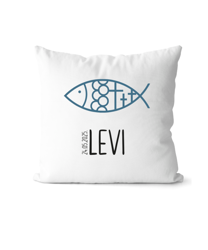 Personalizirani jasruk "Riba" - Savršen poklon za krštenje, Svetu pričest ili Svetu potvrdu - plavi