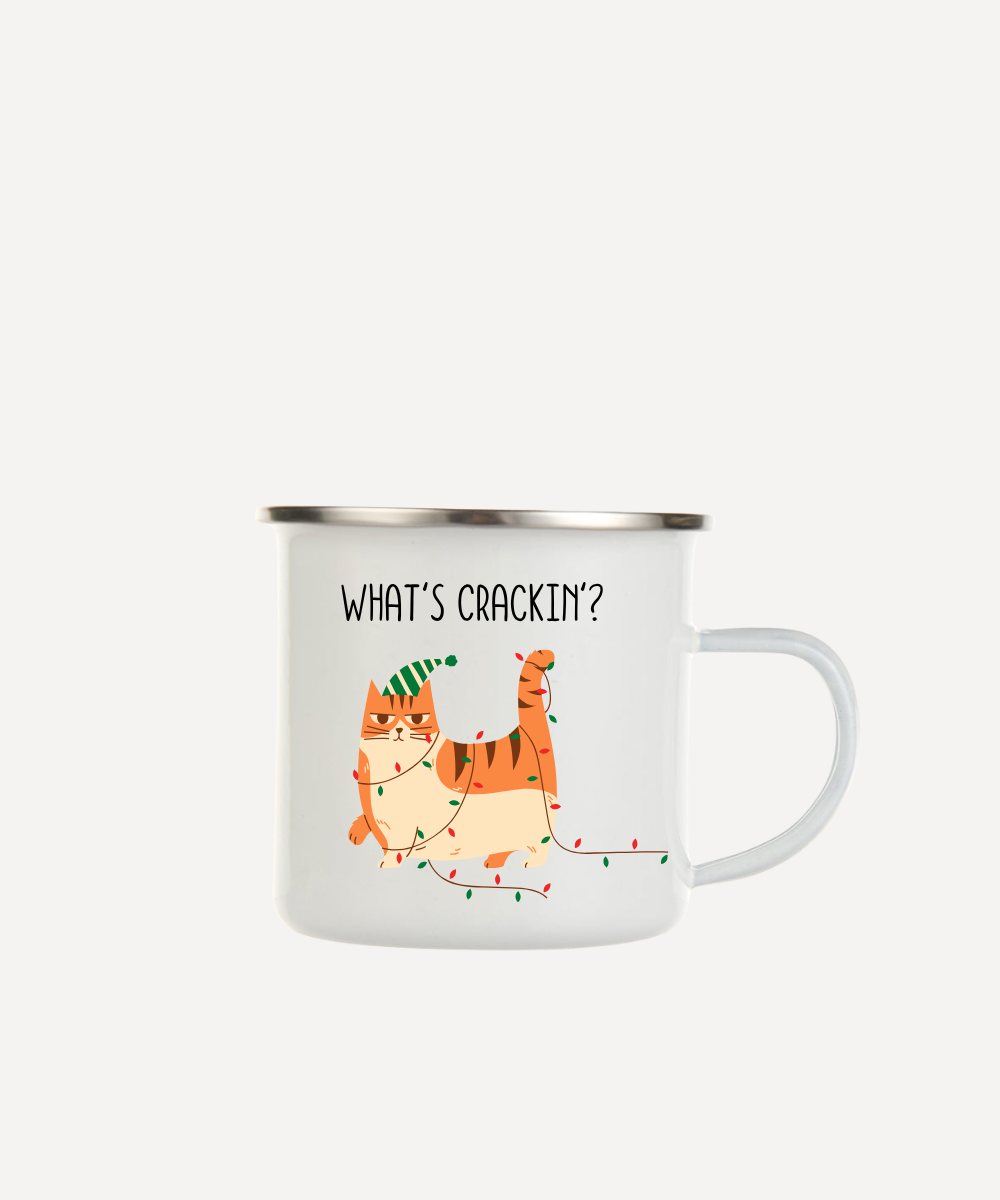 Emajlirani lončić "Zločesti božićni mačak" Emajlirani lončić "Zločesti božićni mačak"